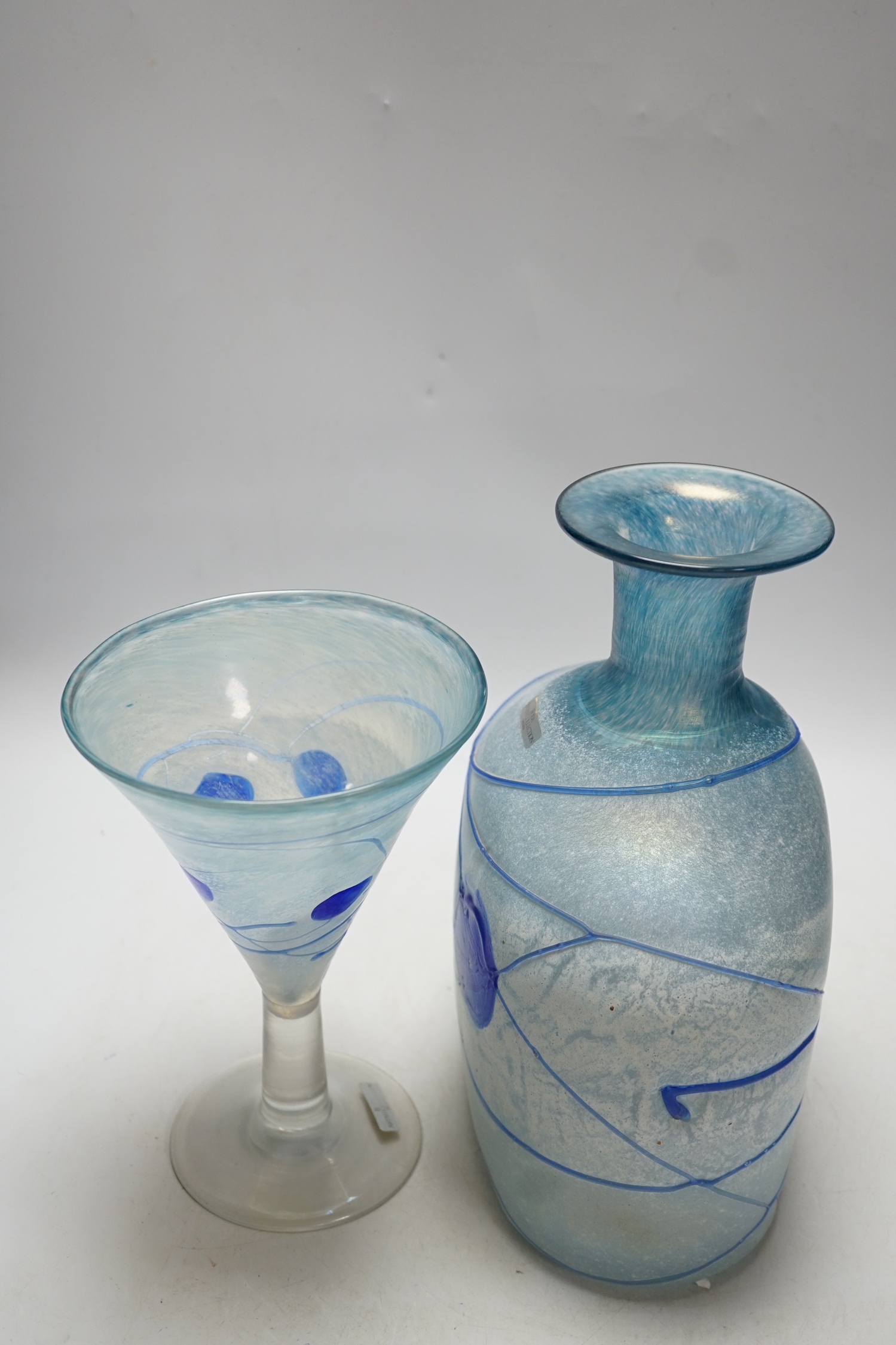 A Boda, Finnish, Artist collection glass decanter and drinking glass both by Col B. Vallien, decanter 26.5cm high